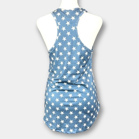 NWT Crazy Train Leather Lass Star Tank Top Blue Cream Size XS - Picture 6 of 6